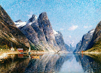 Een Noors fjordlandschap door Adelsteen Normann