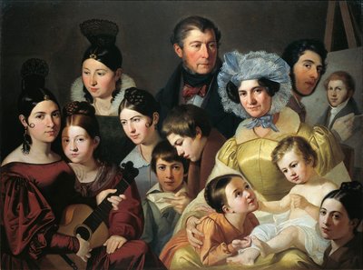 Familie Malatesta in 1835 door Adeodato Malatesta or Malatesti