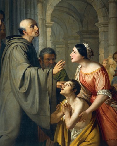 St. Mauro Abt geeft een jonge blinde man het zicht terug door Adeodato Malatesta or Malatesti