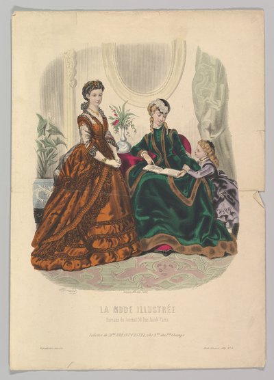 Nr. 51 uit La Mode Illustrée, 1869 door Adèle Anaïs Colin