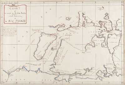 Kaart van de zoektocht naar Sir John Franklin en ontdekking van de Noordwestelijke Doorvaart door Admiral Edward Augustus Inglefield