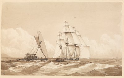 Dubbele kano bij Moalu, Feejee-eilanden, 26 september 1849 door Admiral Sir Edward Gennys Fanshawe