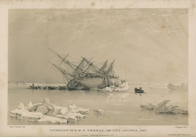 Situatie van de H.M.S. Terror op 14 juli door Admiral William Henry Smyth