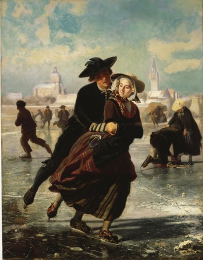 Liefhebbers Schaatsen door Adolf Alexander Dillens