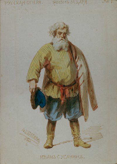 Kostuumontwerp voor de opera Een Leven voor de Tsaar door M. Glinka door Adolf Charlemagne