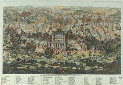 Algemeen uitzicht op historisch en modern Jeruzalem door Adolf Eltzner