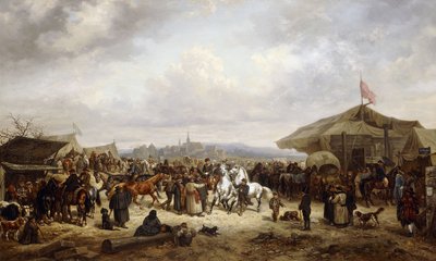 De paardenmarkt, 1863 door Adolf Friedrich