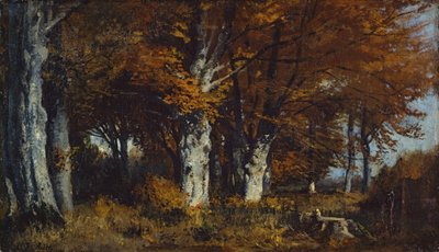 Beukenbos in de herfst door Adolf Heinrich Lier