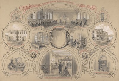 Het nieuwe telegraafkantoor in Sint-Petersburg, geopend op 14 oktober 1862, 1862 door Adolf Jossifovich Charlemagne