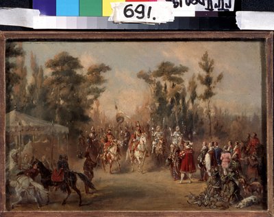 De jacht van de tsaar in de 16e eeuw door Adolf Jossifowitsch Charlemagne