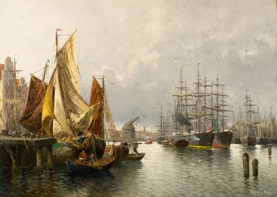 In de haven van Le Havre door Adolf Kaufmann