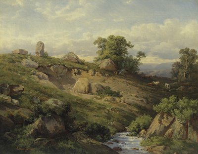 Valleirand met Steenval, 1861 door Adolf Mosengel