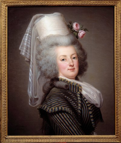 Portret van Marie Antoinette de Lorraine-Habsburg, koningin van Frankrijk, in een amazonekostuum door Adolf Ulrich Wertmuller