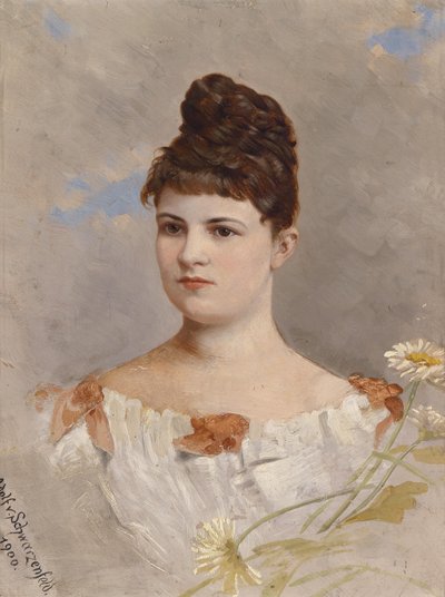 Portret van Ottilie Schneitt von Schwarzenfeld door Adolf d. Ä. Schreitter von Schwarzenfeld