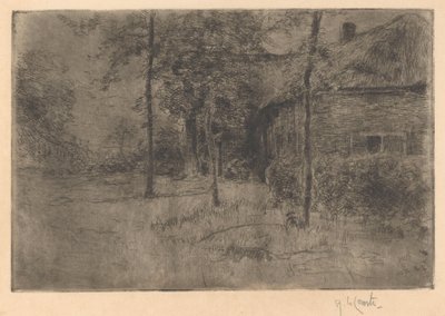 Boerderij met rieten dak door Adolf le Comte (signed by artist)