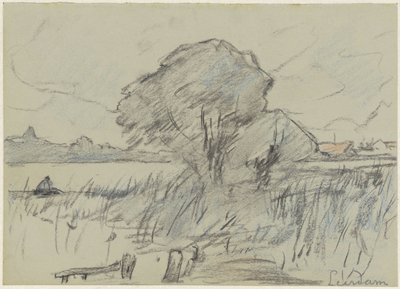 Landschap bij Leerdam door Adolf le Comte