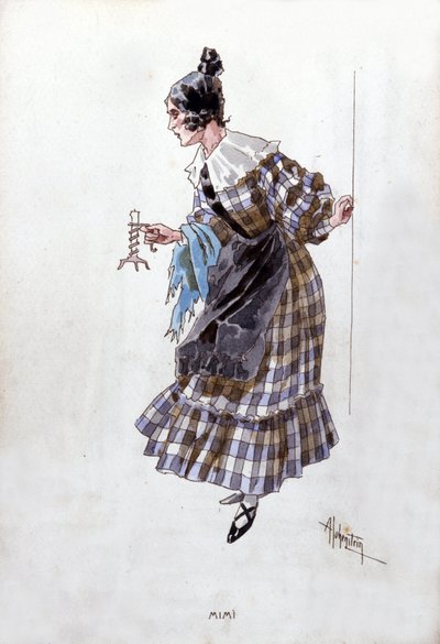 Kostuum van het personage Mimi voor de opera 
