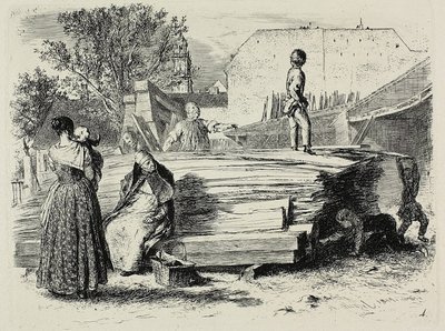 Plaat vier, uit Radierversuche door Adolph Menzel