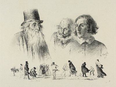 Plaat twee, uit Radierversuche door Adolph Menzel