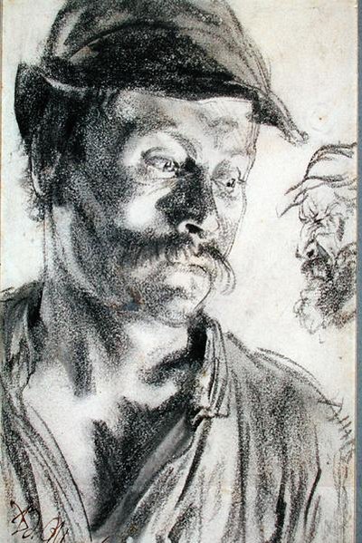 Studie voor De Ijzerhandelaren door Adolph Menzel