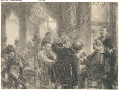 Het kaartspel door Adolph Menzel