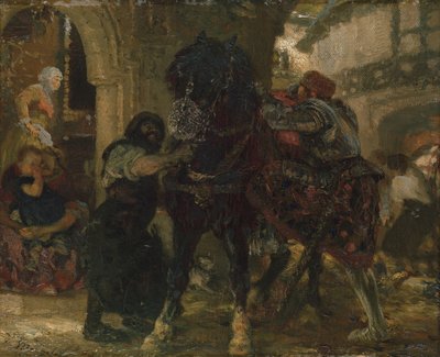 De Ridder in de Smidse, 1865 door Adolph Menzel