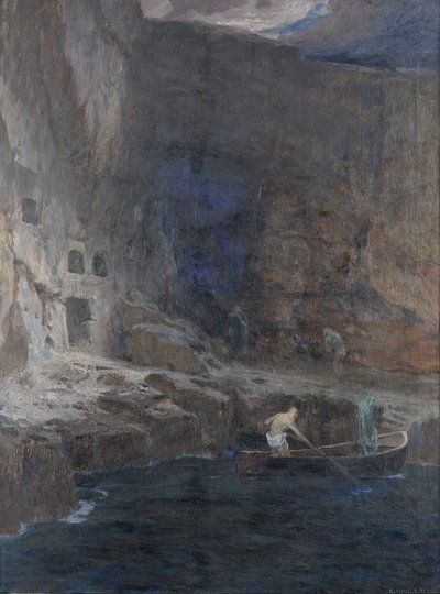 Detail van De zielen van Acheron, 1898 door Adolf Hiremy Hirschl