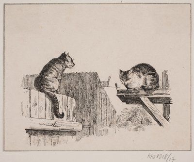 De twee katten door Johan Adolph Kittendorff