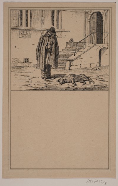 De dode hond. Nr. 2 in Chr. Winther en M. Rørbye, "25 Afbeeldingen voor kleine kinderen" door Johan Adolph Kittendorff