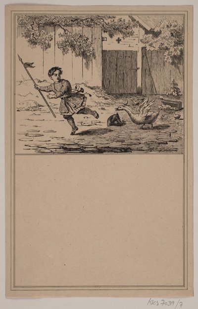 Den tappre helt. Nr. 6 in Chr. Winther en M. Rørbye, "25 Afbeeldingen voor kleine kinderen" door Johan Adolph Kittendorff