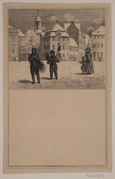 Schoorsteenvegers. Nr. 16 in Chr. Winther en M. Rørbye, "25 Afbeeldingen voor kleine kinderen" door Johan Adolph Kittendorff