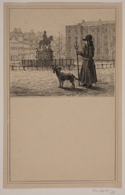 De wachter. Nr. 24 in Chr. Winther en M. Rørbye, "25 Afbeeldingen voor kleine kinderen" door Johan Adolph Kittendorff