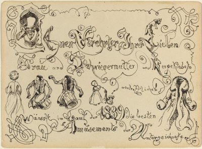 Een nieuwjaarsgroet door Adolph Menzel