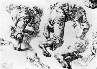 Een pagina met schetsen, 1913 door Adolph Menzel