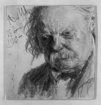 Oude man met een snor door Adolph Menzel