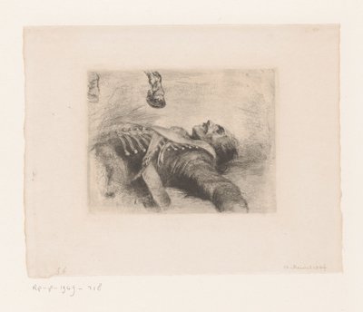 Dode huzaar door Adolph Menzel