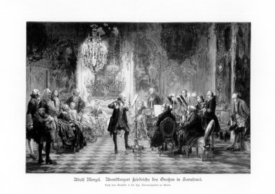 Frederik de Grote Concert in Sanssouci, 1852, 1900 door Adolph Menzel