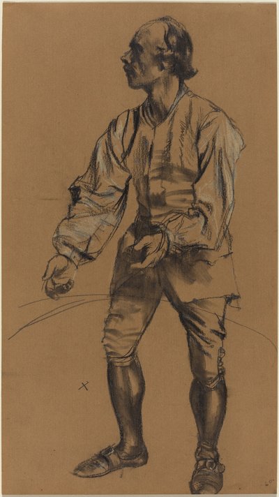 Richard Menzel in Achttiende-eeuws Kostuum door Adolph Menzel
