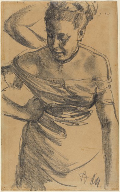 Studie van een vrouw door Adolph Menzel