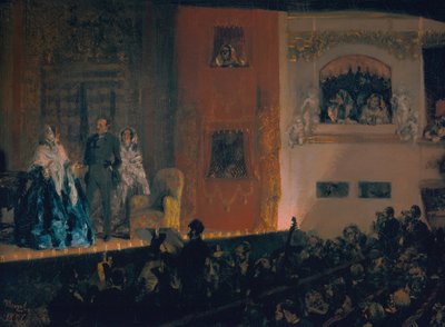 Théâtre du Gymnase in Parijs, 1856 door Adolph Menzel