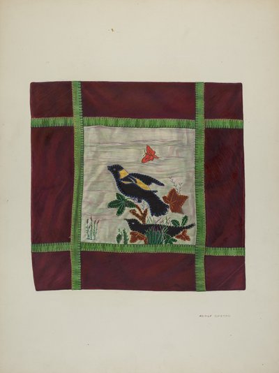 Applique Sprei (detail), 1941 door Adolph Opstad