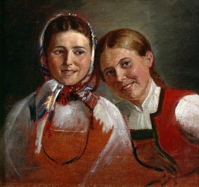 Lachende Meisjes door Adolph Tidemand