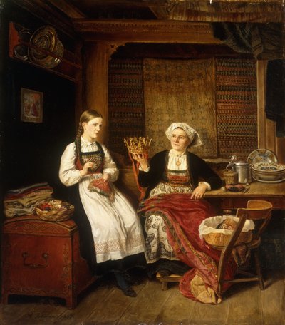 Voorbereidingen voor de viering door Adolph Tidemand
