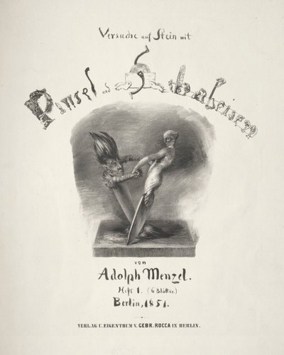 Essay over Steen met Penseel en Schraper: Titelpagina door Adolph Menzel