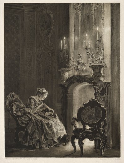 Essay over Steen met Penseel en Schraper: Vrouw Leest bij de Haard door Adolph Menzel
