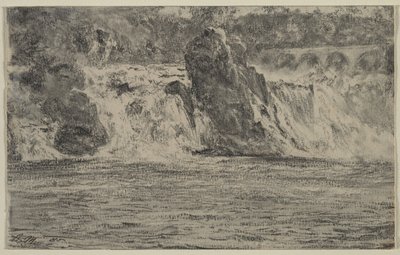 Watervallen van de Rijn bij Schaffhausen door Adolph Menzel