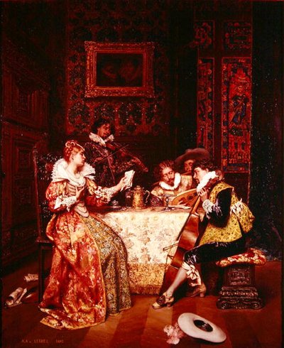 Het muziekfeest door Adolphe Alexandre Lesrel