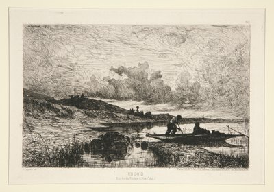 Een Avond, Oevers van de Rhône bij Rix door Adolphe Appian