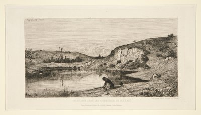 Un rocher dans les communaux de Rix (Ain) door Adolphe Appian