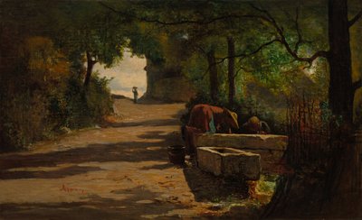 Put aan de kant van een weg, 1860s door Adolphe Appian